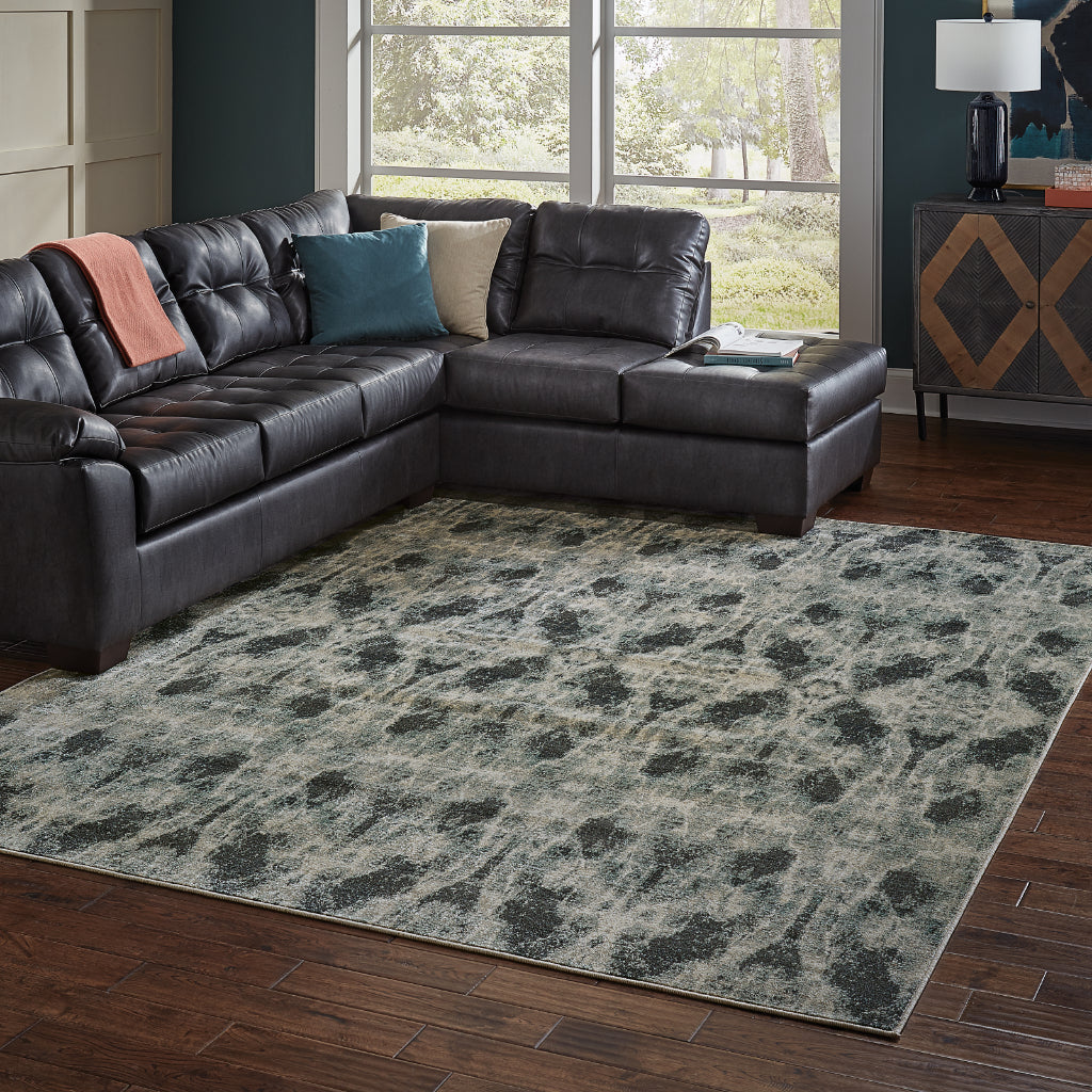 Oriental Weavers Raleigh 5507B Two-Color Rectangle Indoor Area Rug - Soft & Stain Resistant Low Pile Rug with Abstract Design-