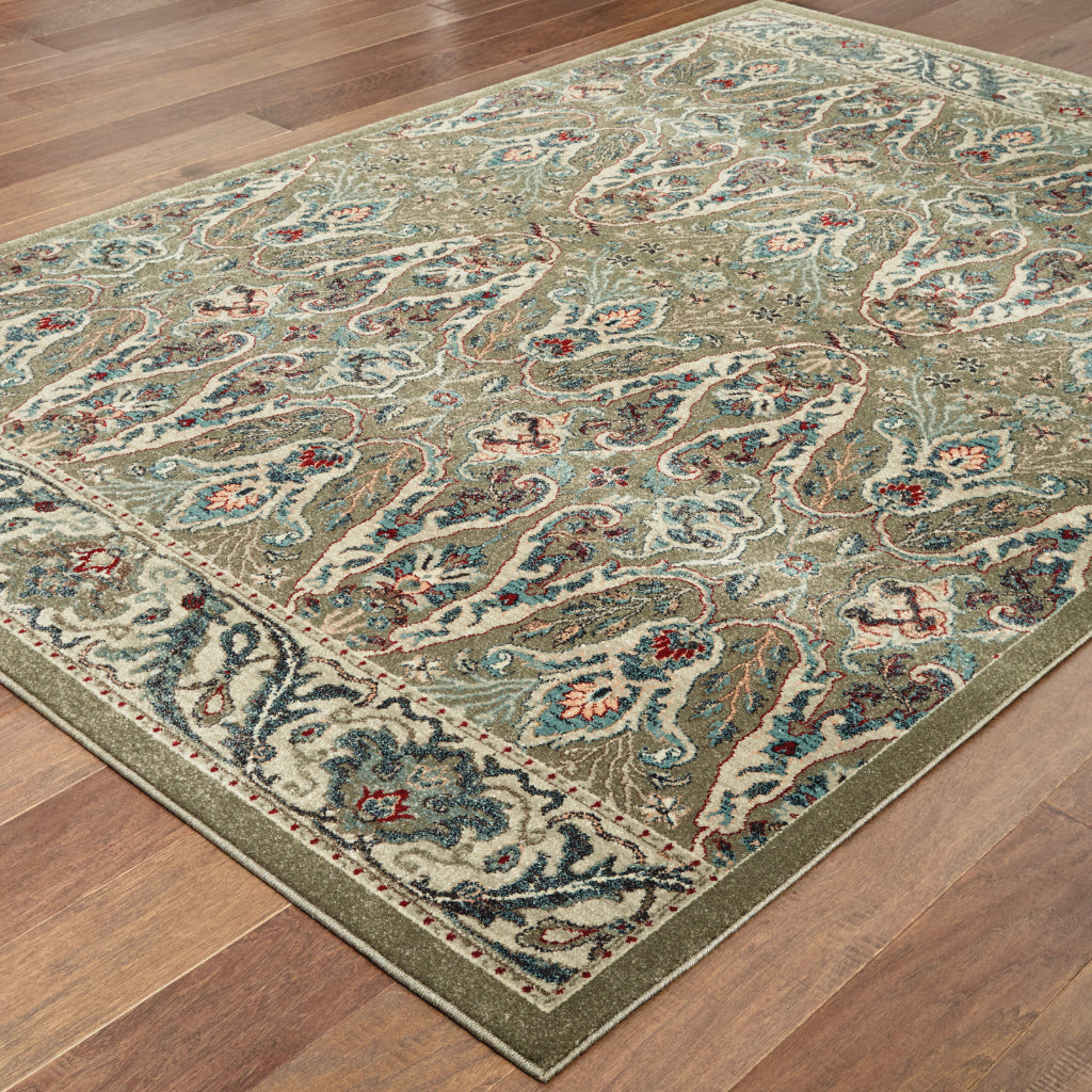 Oriental Weavers Raleigh 655Q5 Two-Color Rectangle Indoor Area Rug - Soft & Stain Resistant Low Pile Rug with Floral Design-