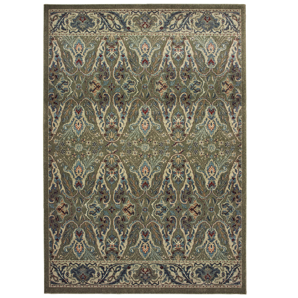 Oriental Weavers Raleigh 655Q5 Two-Color Rectangle Indoor Area Rug - Soft & Stain Resistant Low Pile Rug with Floral Design-