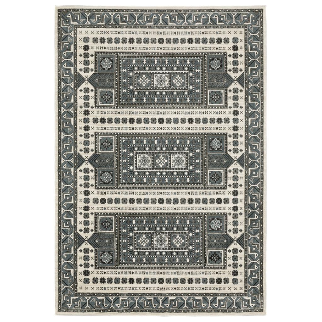 Oriental Weavers Raylan RAY01 Grey Rectangle Indoor Area Rug Oriental Pattern-