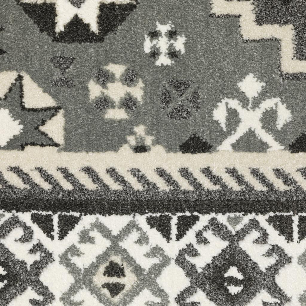 Oriental Weavers Raylan RAY02 Grey Rectangle Indoor Area Rug Medallion Pattern-