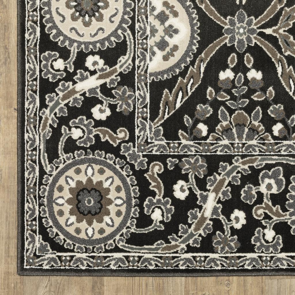 Oriental Weavers Raylan RAY05 Charcoal Rectangle Indoor Area Rug Oriental Pattern-