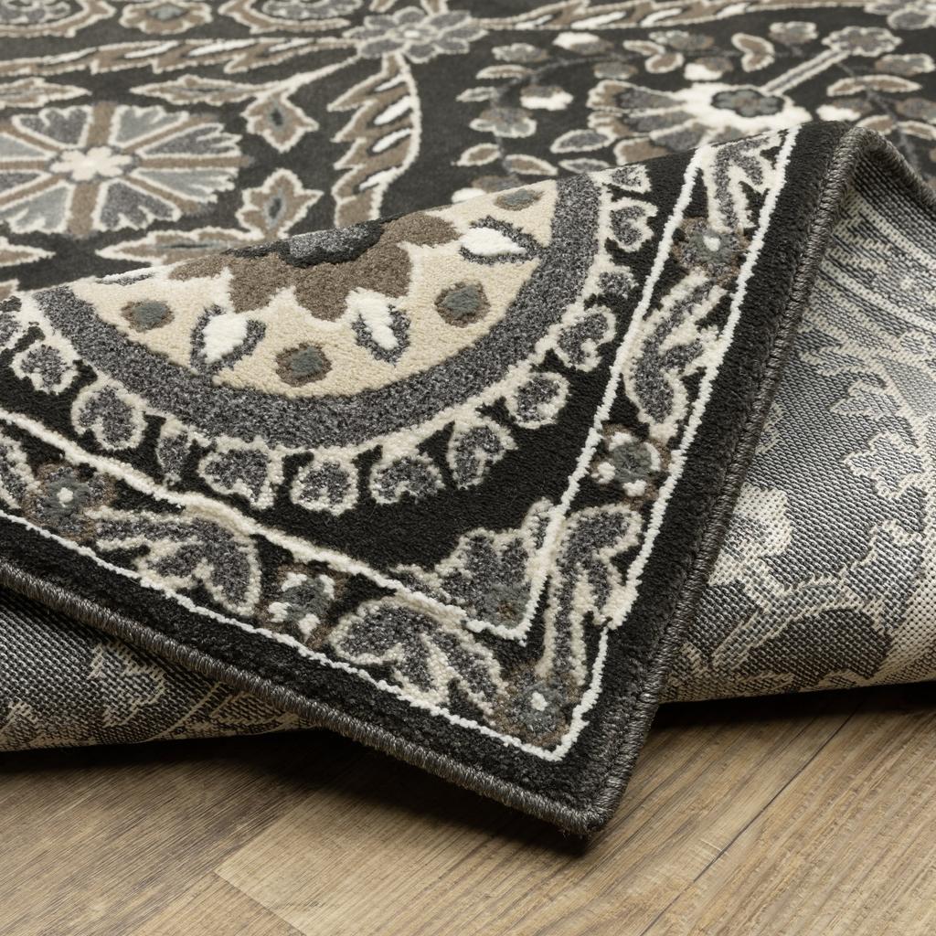 Oriental Weavers Raylan RAY05 Charcoal Rectangle Indoor Area Rug Oriental Pattern-