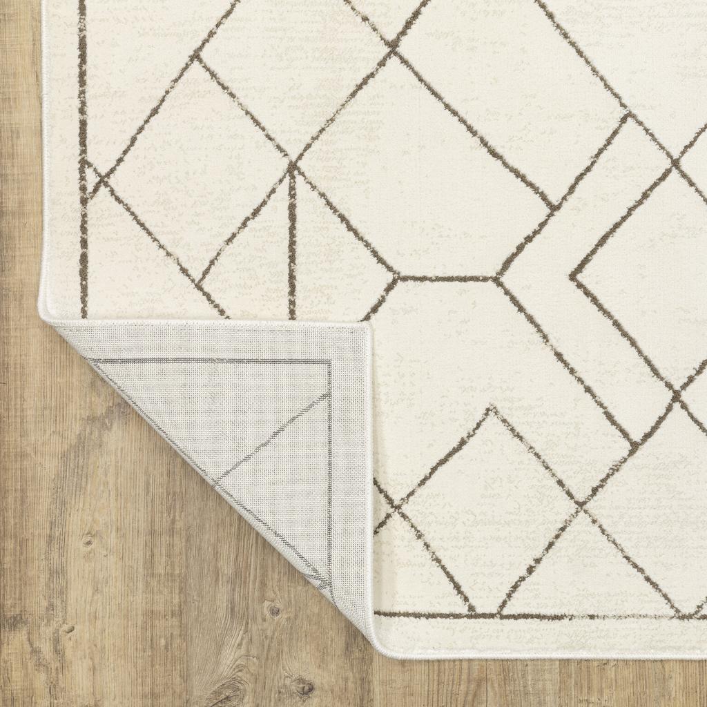 Oriental Weavers Raylan RAY06 Ivory Rectangle Indoor Area Rug Geometric Pattern-