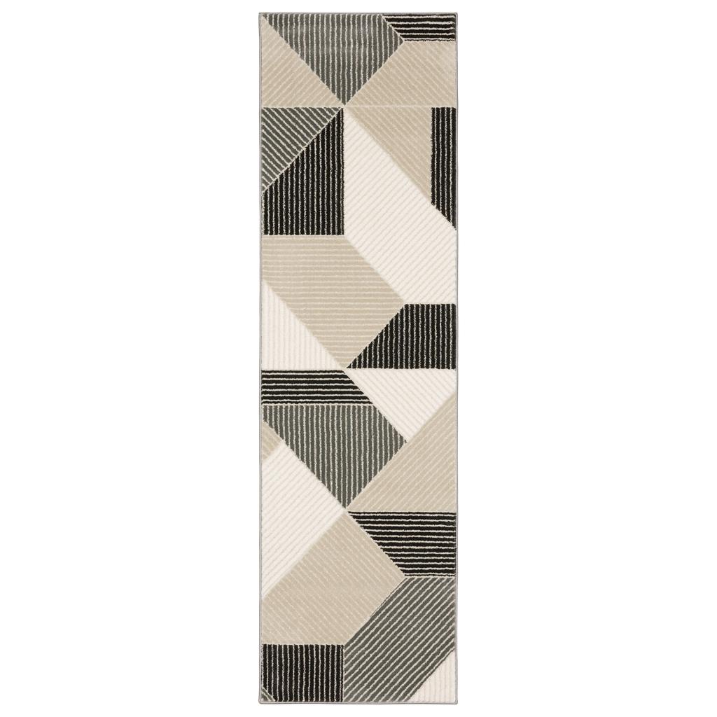 Oriental Weavers Raylan RAY07 Ivory Rectangle Indoor Runner Geometric Pattern-