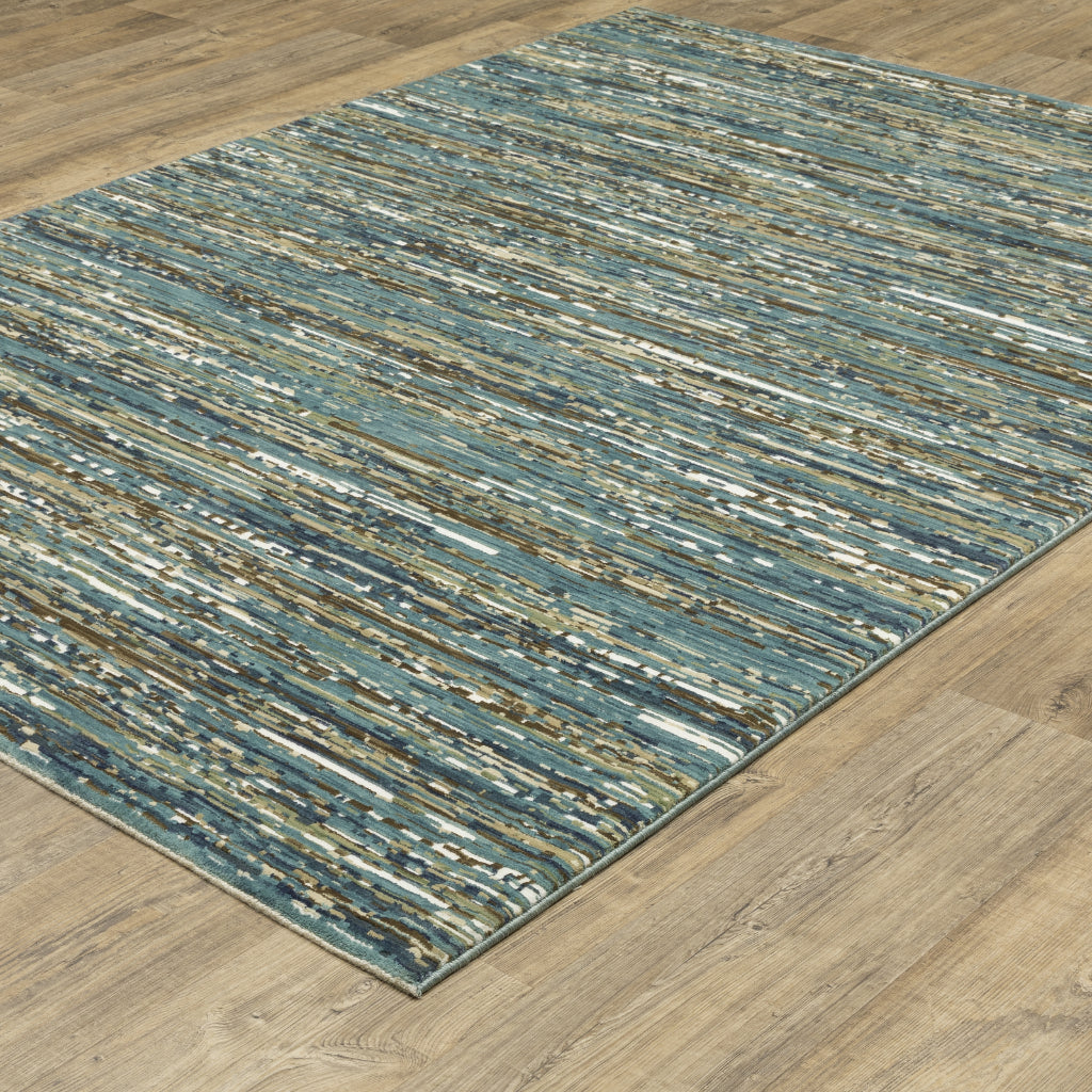 Oriental Weavers Reed RE01G Multicolor Rectangle Indoor Area Rug - Super Soft Stain Resistant Low Pile Rug with Striped Design-