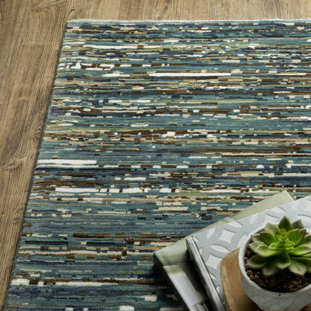 Oriental Weavers Reed RE01G Multicolor Rectangle Indoor Area Rug - Super Soft Stain Resistant Low Pile Rug with Striped Design-