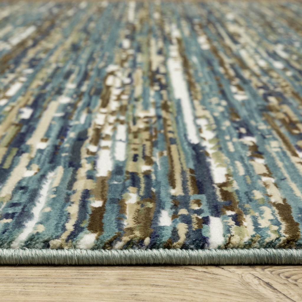 Oriental Weavers Reed RE01G Multicolor Rectangle Indoor Area Rug - Super Soft Stain Resistant Low Pile Rug with Striped Design-