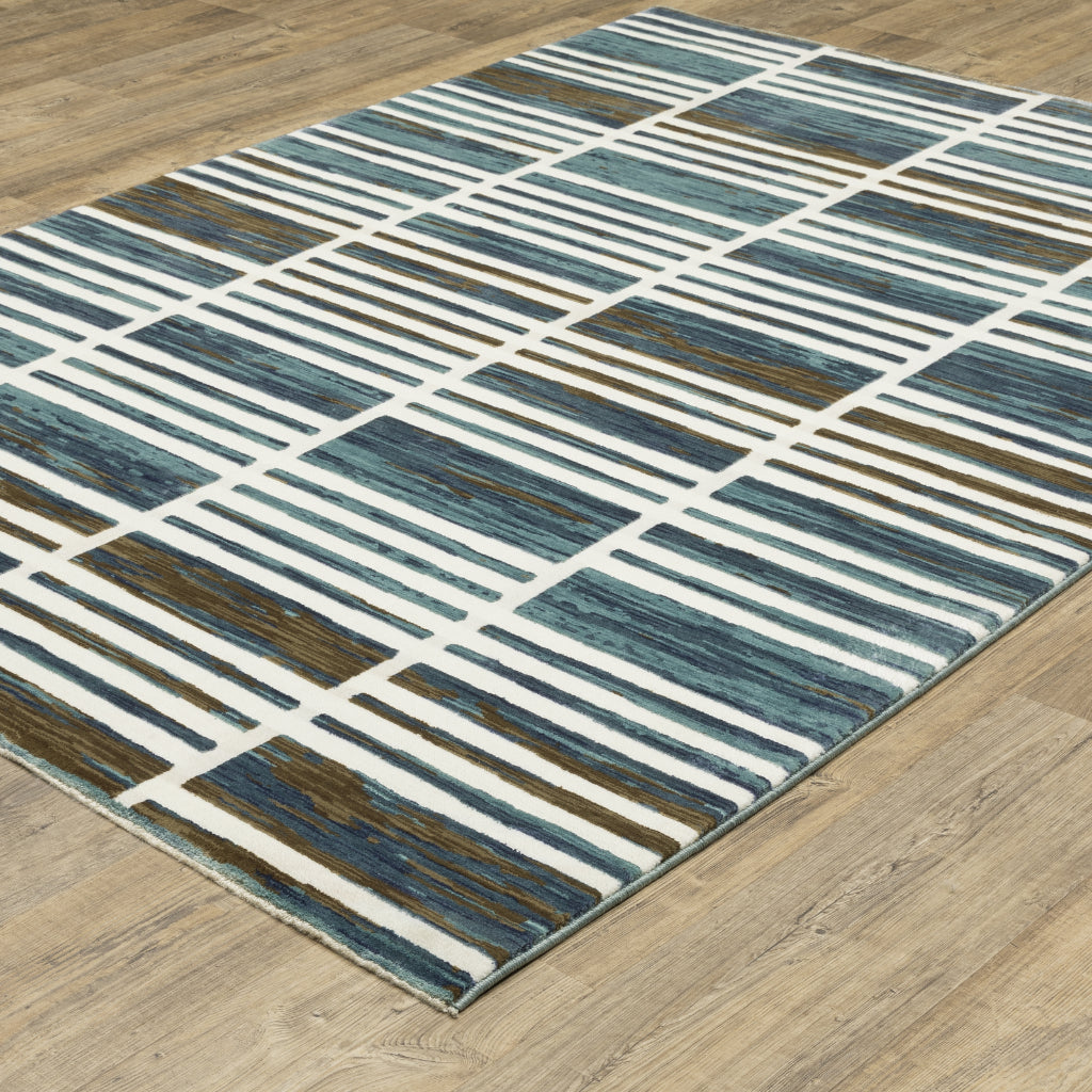 Oriental Weavers Reed RE05A Multicolor Rectangle Indoor Area Rug - Super Soft Stain Resistant Low Pile Rug with Geometric Design-