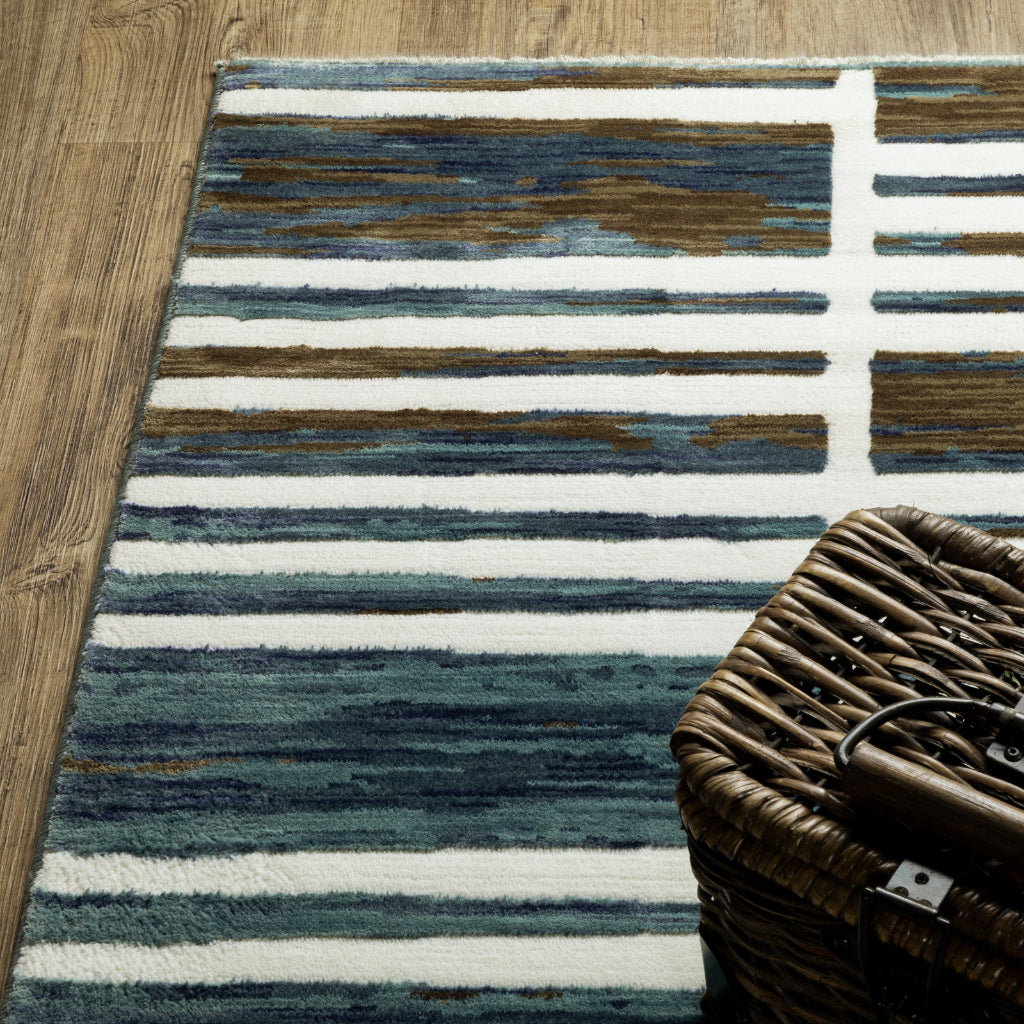 Oriental Weavers Reed RE05A Multicolor Rectangle Indoor Area Rug - Super Soft Stain Resistant Low Pile Rug with Geometric Design-