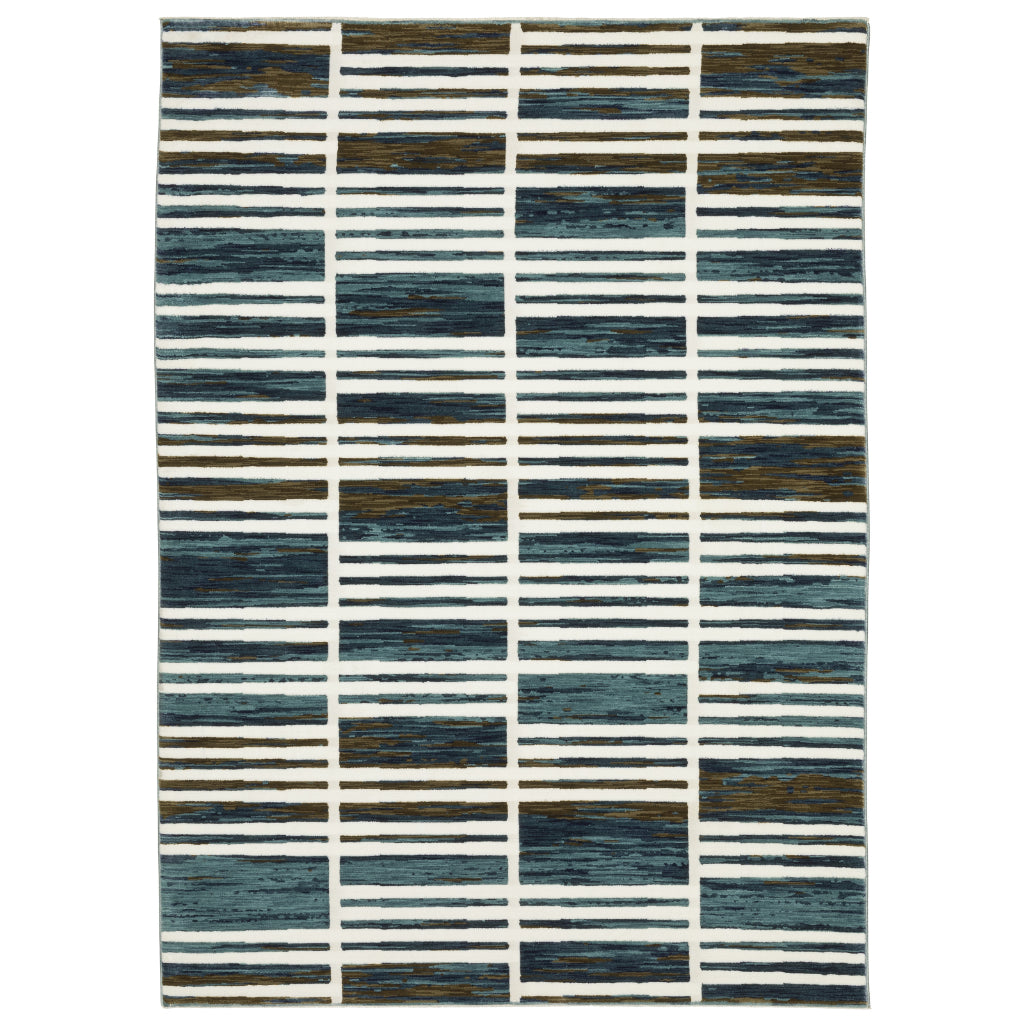 Oriental Weavers Reed RE05A Multicolor Rectangle Indoor Area Rug - Super Soft Stain Resistant Low Pile Rug with Geometric Design-