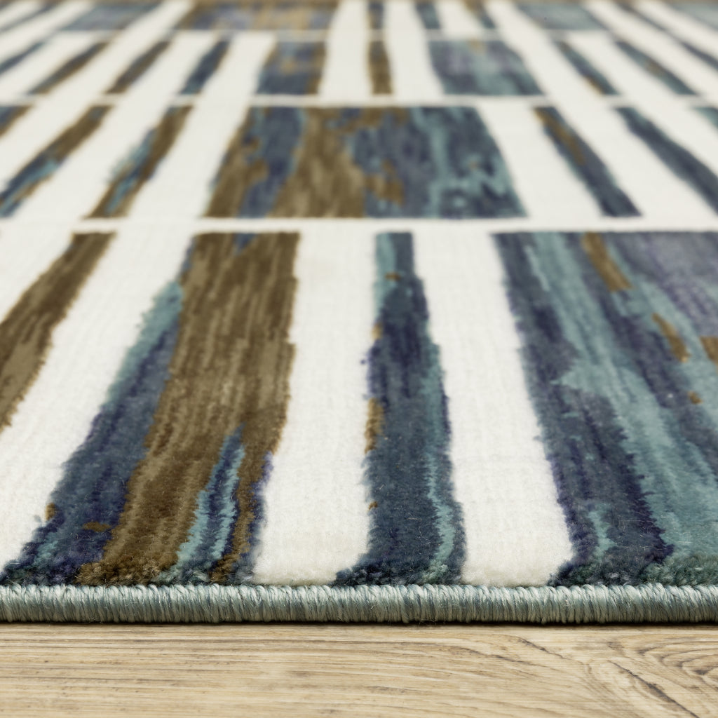 Oriental Weavers Reed RE05A Multicolor Rectangle Indoor Area Rug - Super Soft Stain Resistant Low Pile Rug with Geometric Design-