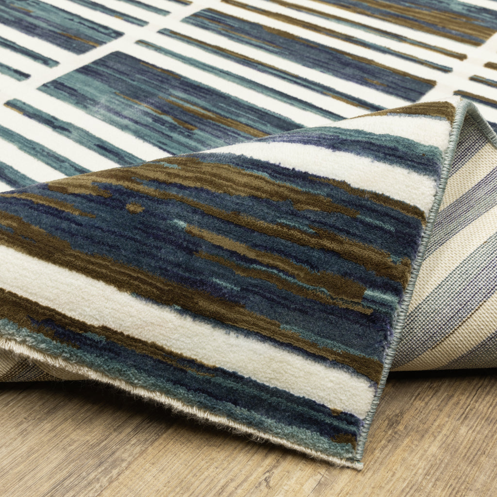 Oriental Weavers Reed RE05A Multicolor Rectangle Indoor Area Rug - Super Soft Stain Resistant Low Pile Rug with Geometric Design-