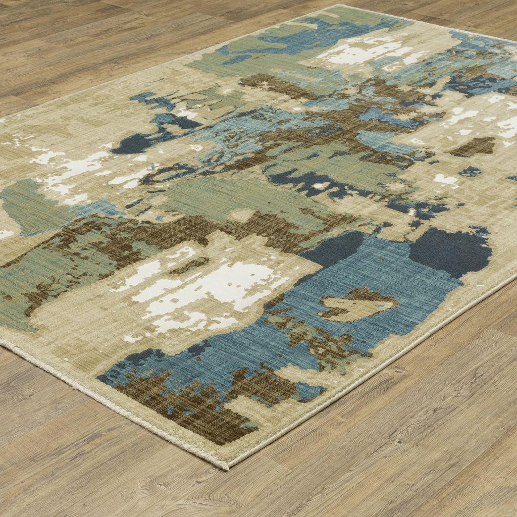 Oriental Weavers Reed RE11Q Multicolor Rectangle Indoor Area Rug - Super Soft Stain Resistant Low Pile Rug with Abstract Design-