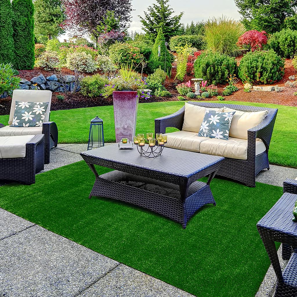 Oriental Weavers Sarasota SA001 Green Rectangle Indoor/Outdoor Area Rug Artifical Turf Pattern-