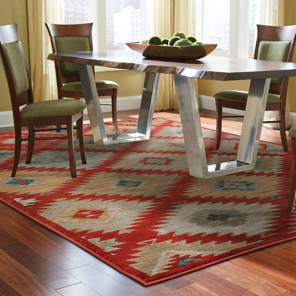 Oriental Weavers Sedona 5936D Multicolor Rectangle Indoor Area Rug - Durable & Stain Resistant Low Pile Rug-