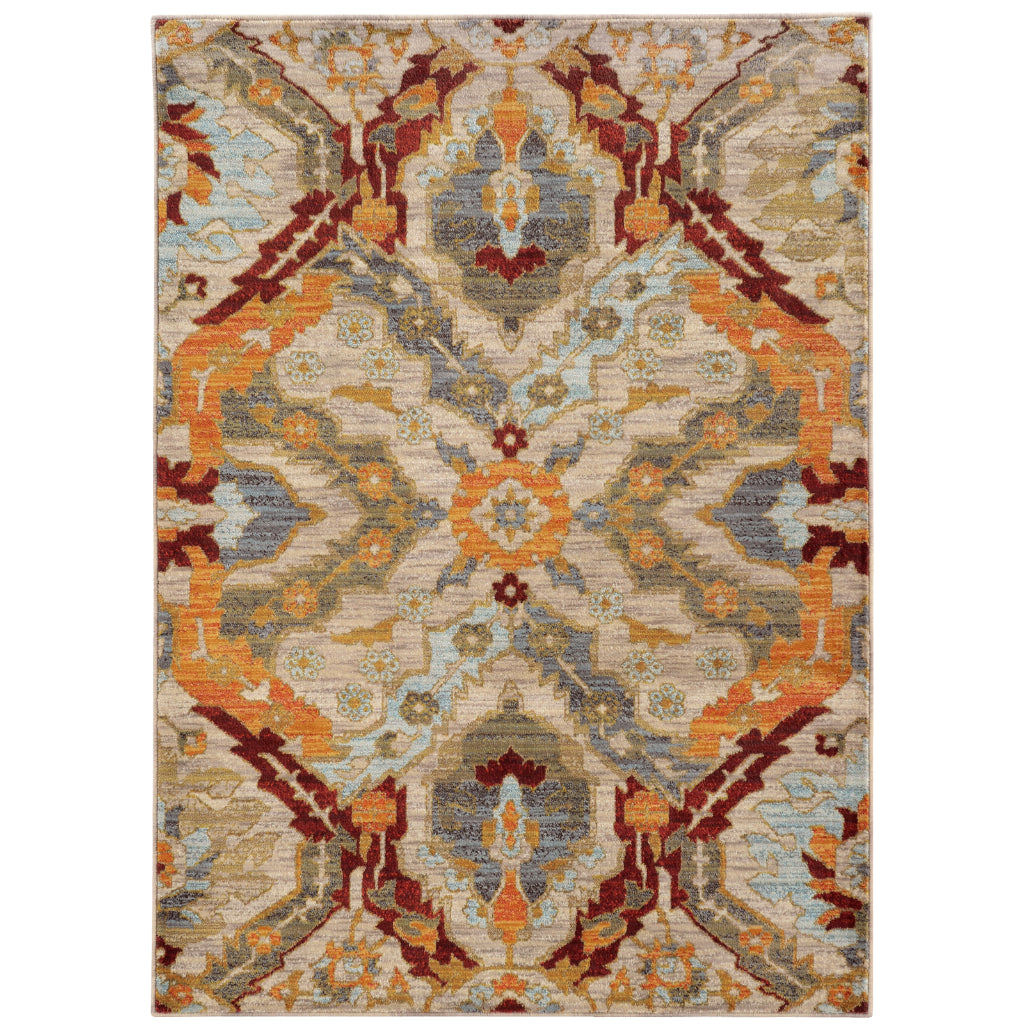 Oriental Weavers Sedona 6357A Multicolor Rectangle Indoor Area Rug - Durable & Stain Resistant Low Pile Rug-