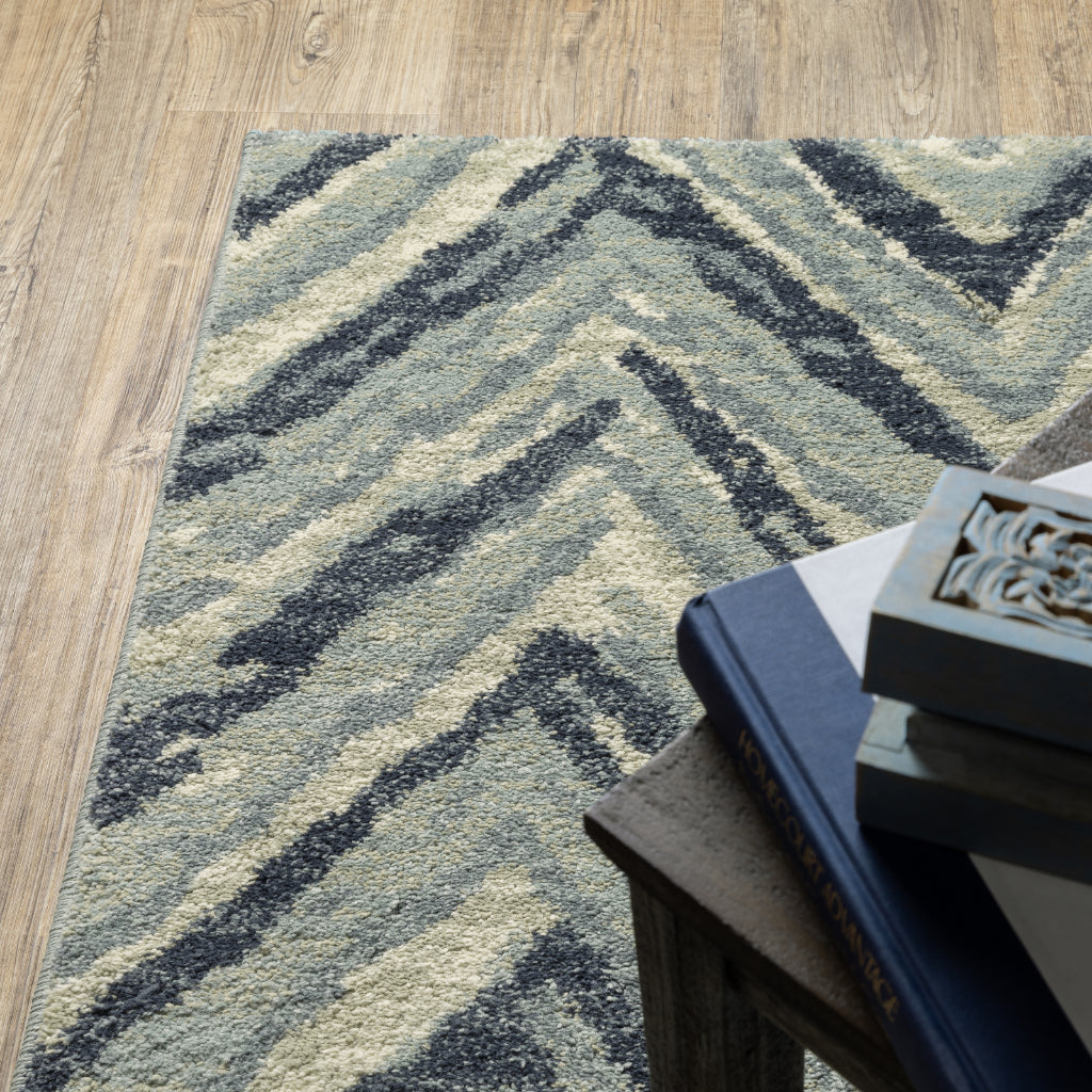 Oriental Weavers Seneca SE03A Multicolor Rectangle Indoor Runner - Contemporary Plush Pile Rug with Geometric Design-
