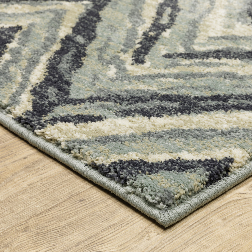 Oriental Weavers Seneca SE03A Multicolor Rectangle Indoor Runner - Contemporary Plush Pile Rug with Geometric Design-