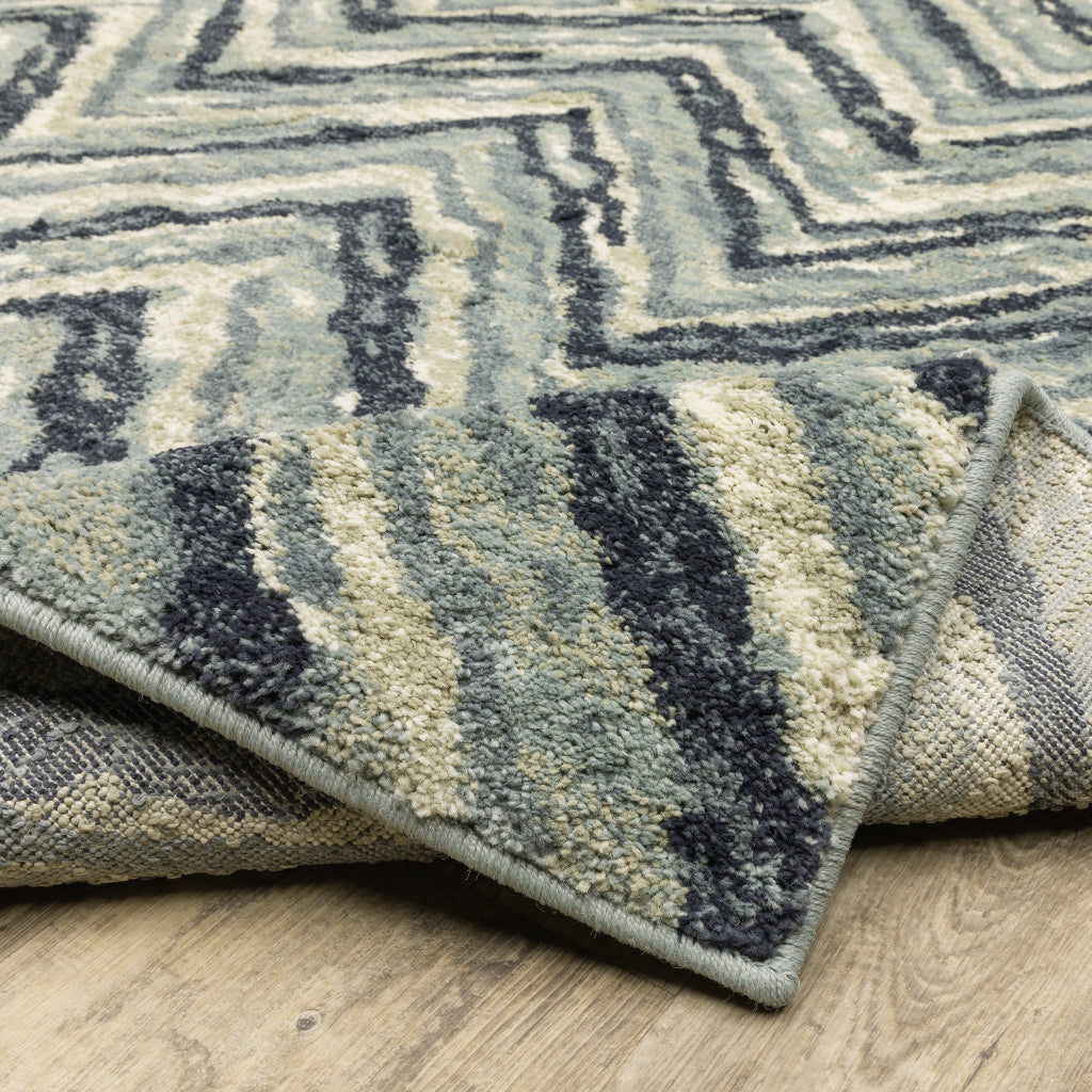 Oriental Weavers Seneca SE03A Multicolor Rectangle Indoor Runner - Contemporary Plush Pile Rug with Geometric Design-