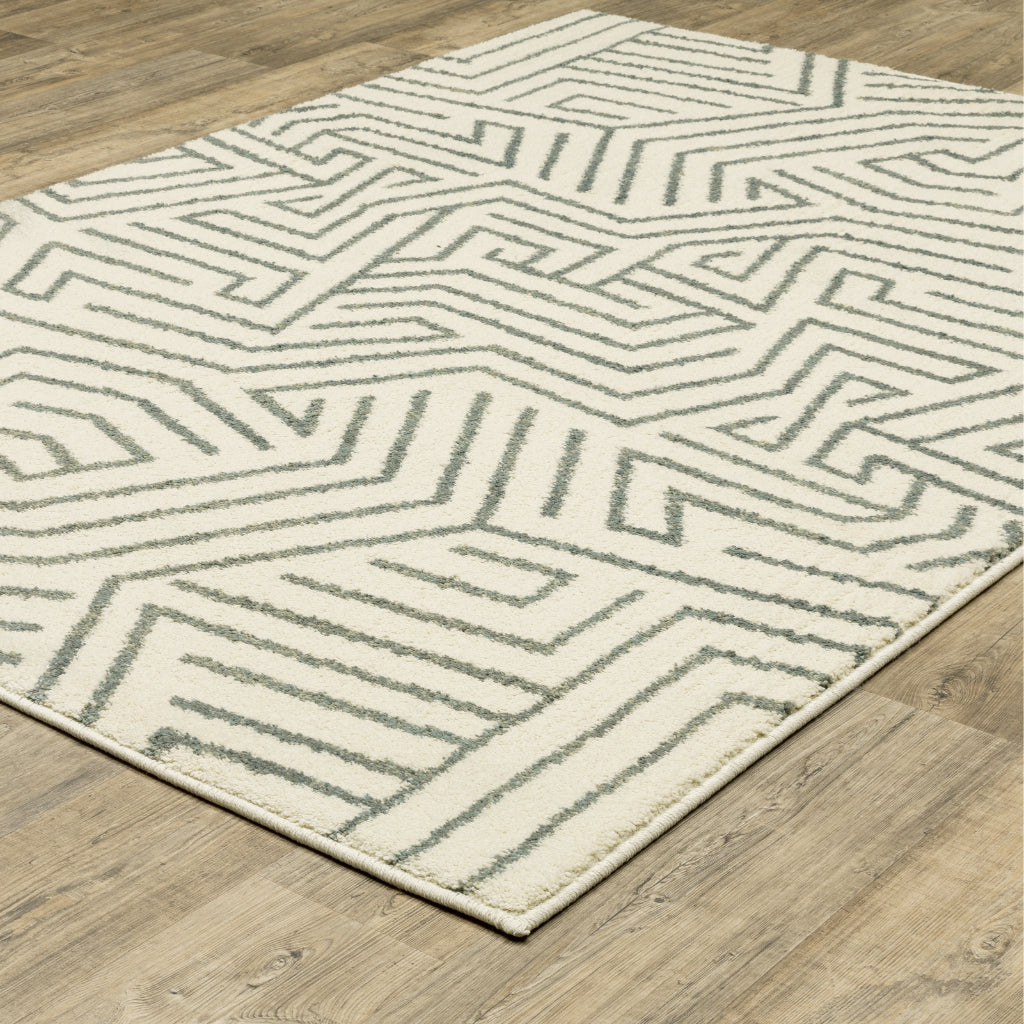 Oriental Weavers Seneca SE08A Multicolor Rectangle Indoor Area Rug - Contemporary Plush Pile Rug with Geometric Design-