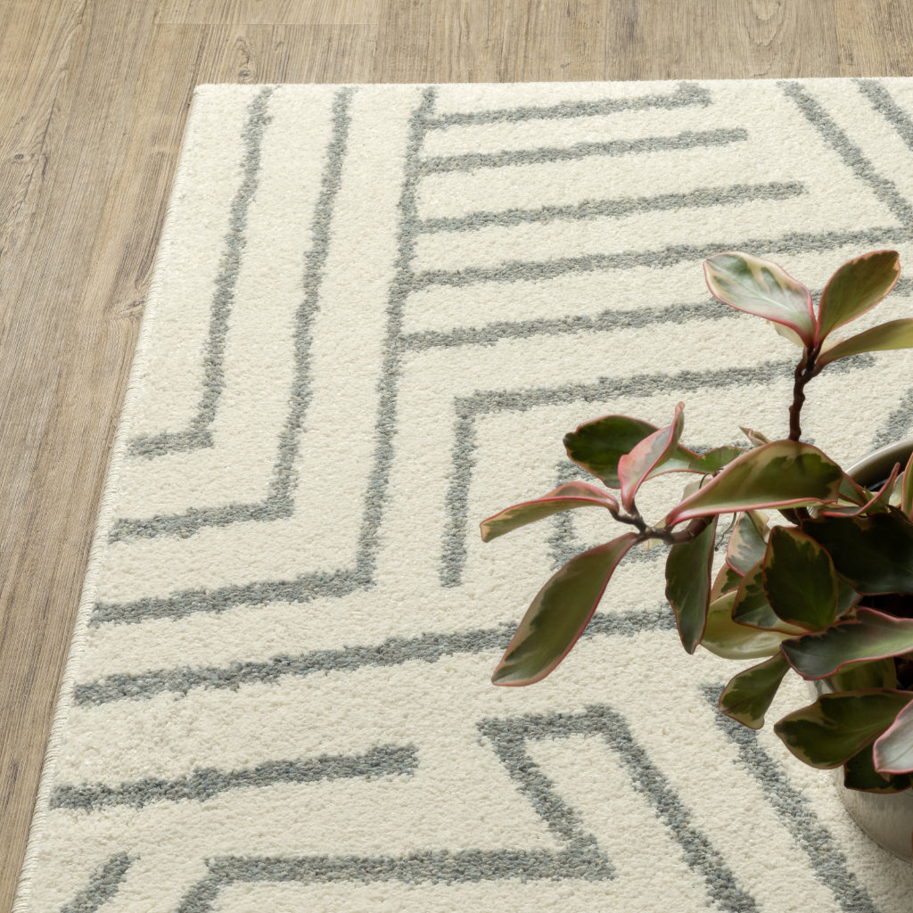 Oriental Weavers Seneca SE08A Multicolor Rectangle Indoor Area Rug - Contemporary Plush Pile Rug with Geometric Design-