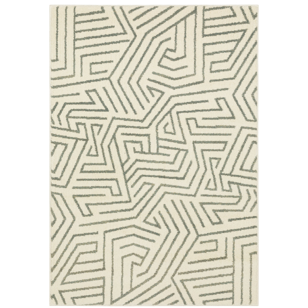 Oriental Weavers Seneca SE08A Multicolor Rectangle Indoor Area Rug - Contemporary Plush Pile Rug with Geometric Design-