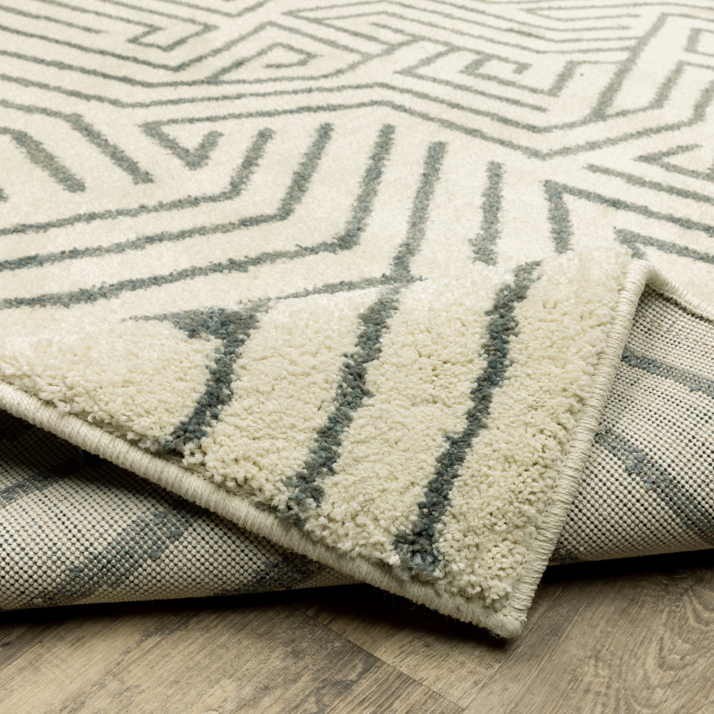 Oriental Weavers Seneca SE08A Multicolor Rectangle Indoor Area Rug - Contemporary Plush Pile Rug with Geometric Design-