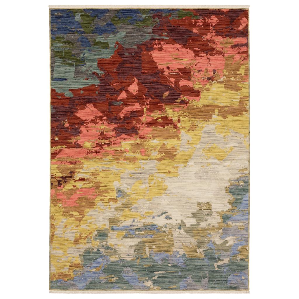 Oriental Weavers Soleri SOL04 Beige Rectangle Indoor Area Rug Abstract Pattern-