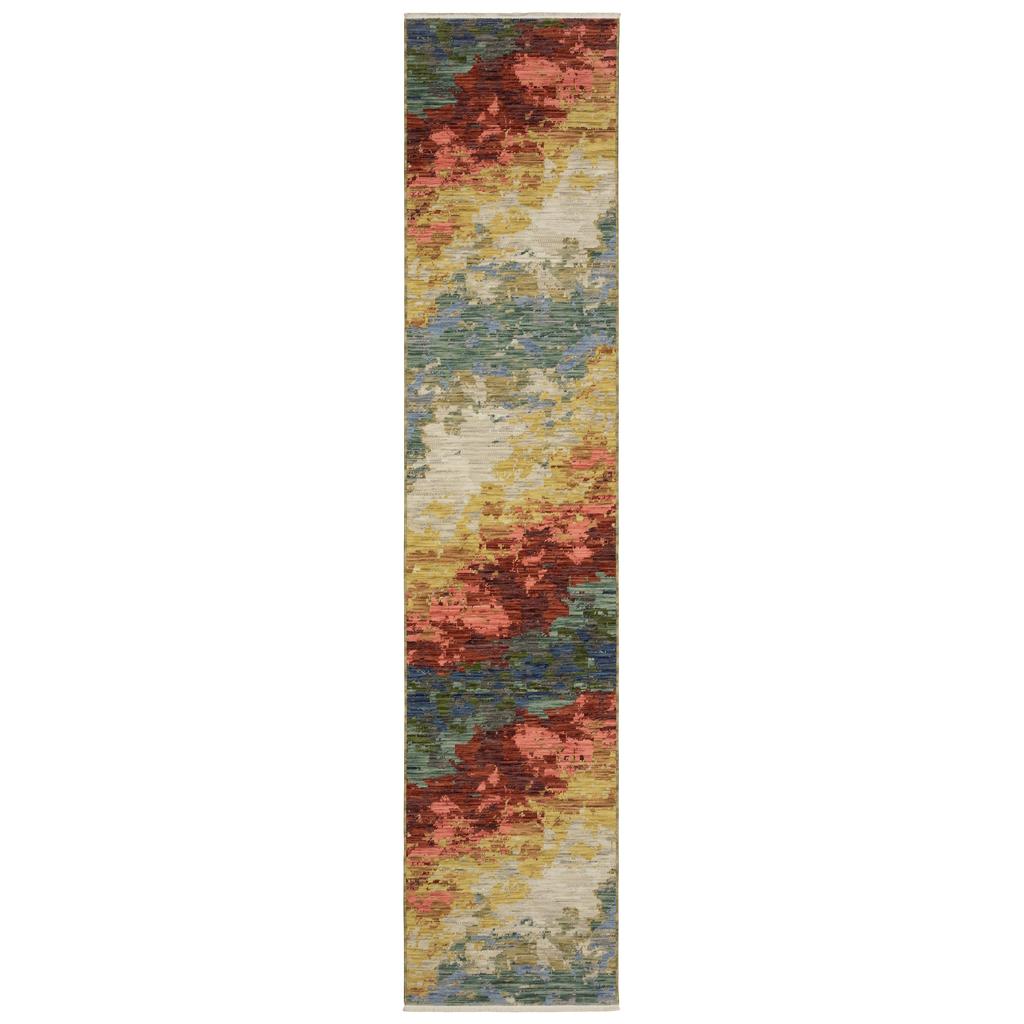 Oriental Weavers Soleri SOL04 Beige Rectangle Indoor Runner Abstract Pattern-