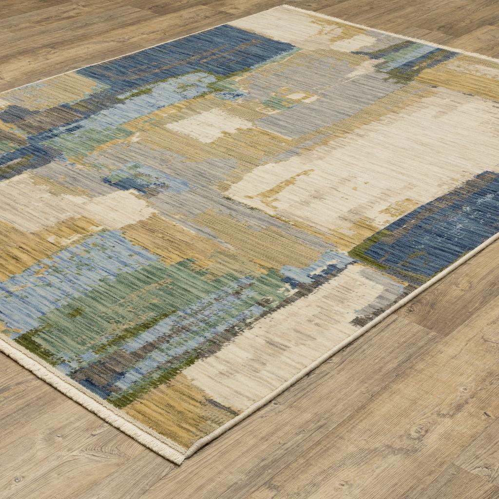 Oriental Weavers Soleri SOL05 Blue Rectangle Indoor Area Rug Abstract Pattern-