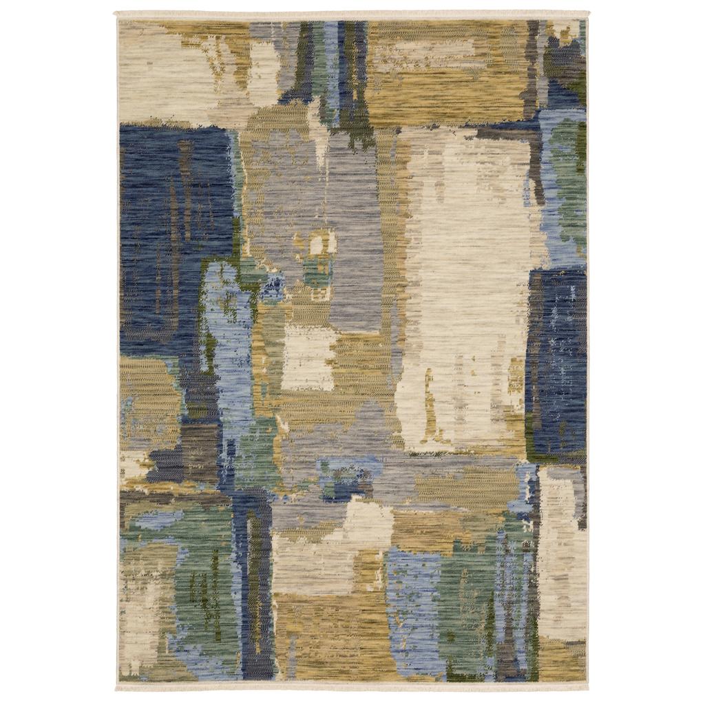 Oriental Weavers Soleri SOL05 Blue Rectangle Indoor Area Rug Abstract Pattern-