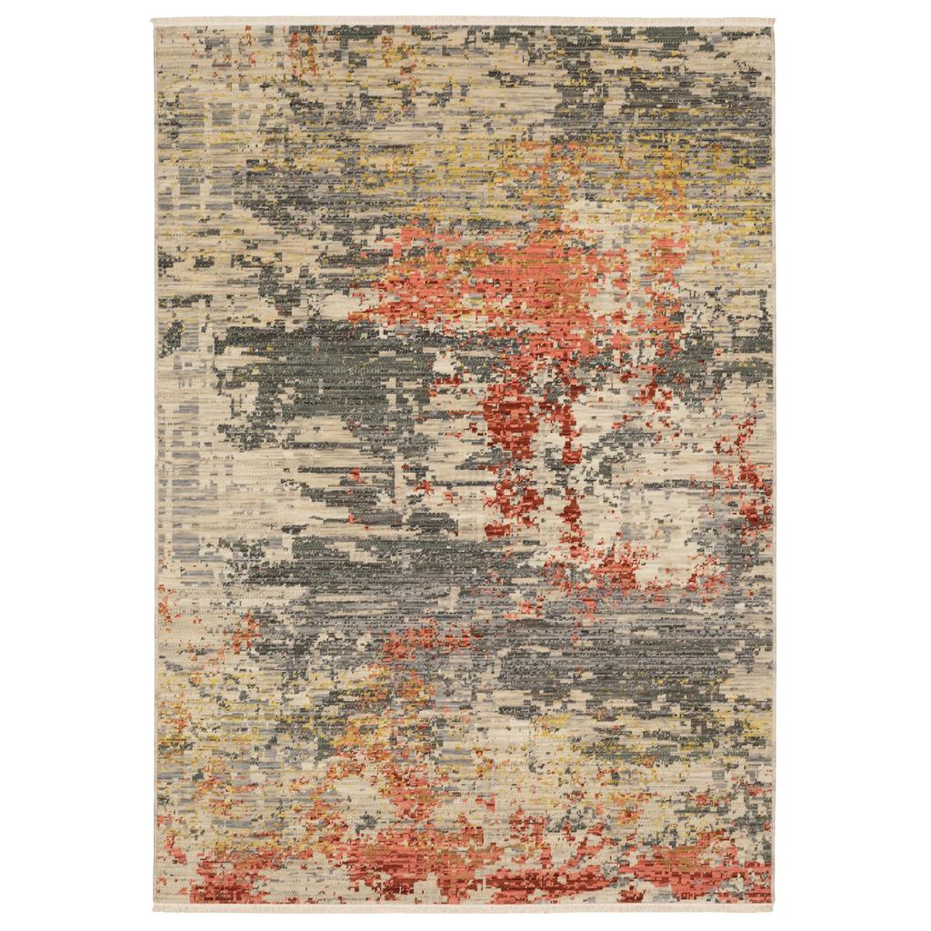 Oriental Weavers Soleri SOL10 Beige Rectangle Indoor Area Rug Abstract Pattern-