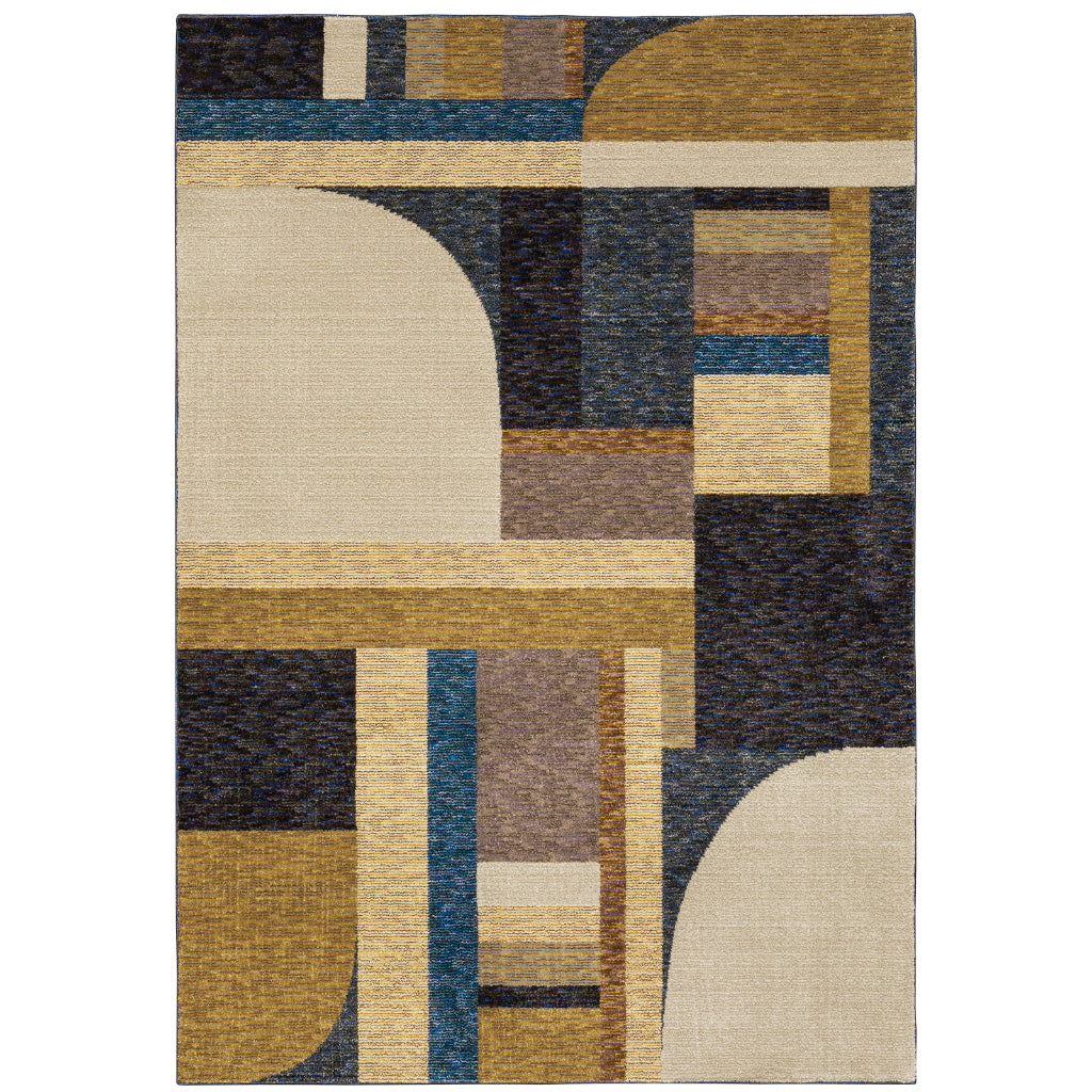 Oriental Weavers Strada STR01 Multicolor Rectangle Indoor Area Rug - Contemporary Stain Resistant Medium Pile Rug with Geometric Design-