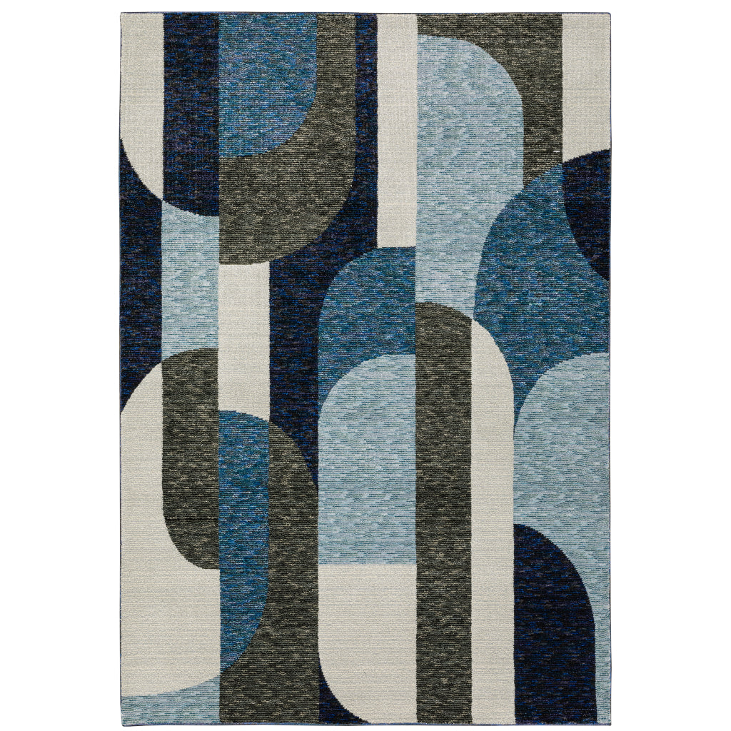 Oriental Weavers Strada STR03 Multicolor Rectangle Indoor Area Rug - Contemporary Stain Resistant Medium Pile Rug with Geometric Design-