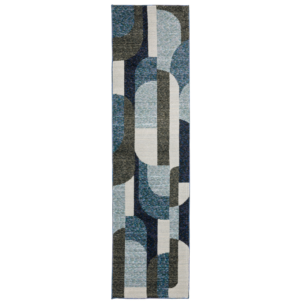 Oriental Weavers Strada STR03 Multicolor Rectangle Indoor Runner - Contemporary Stain Resistant Medium Pile Rug with Geometric Design-
