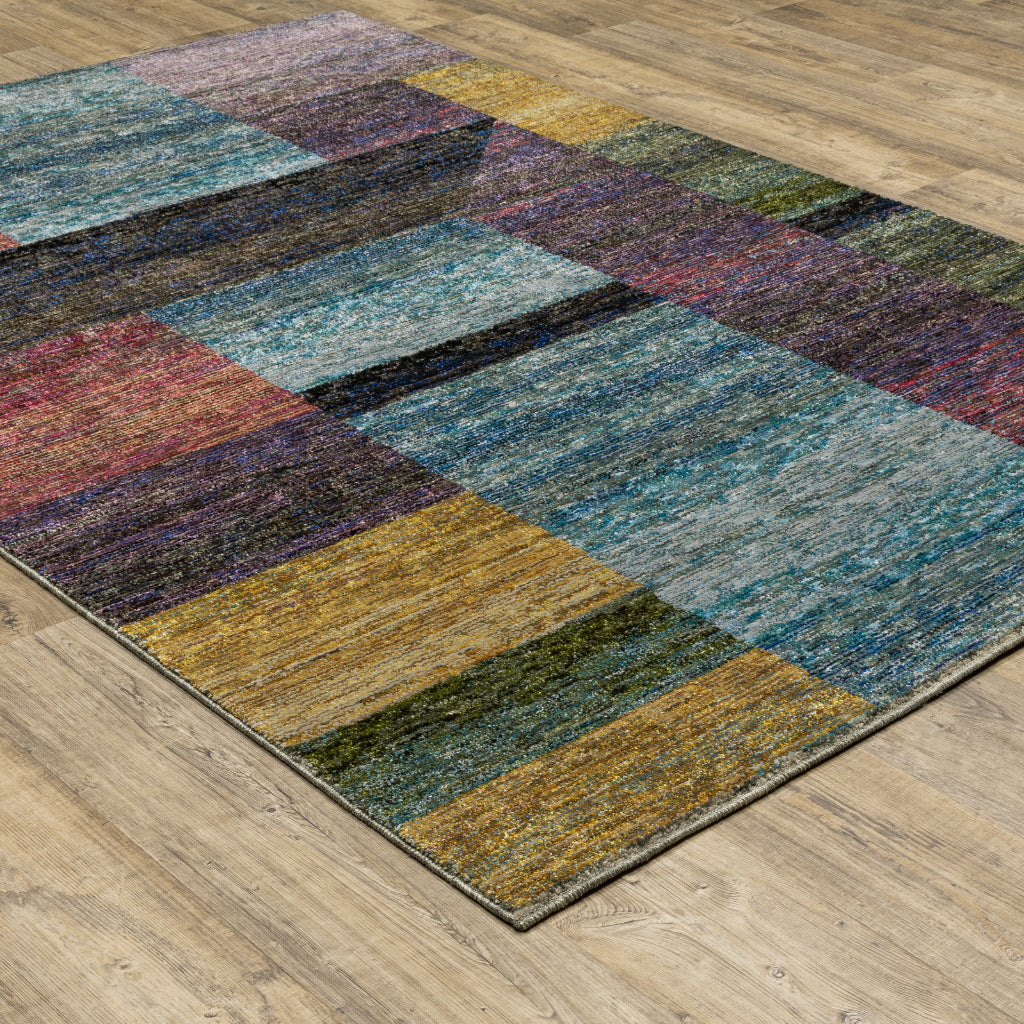 Oriental Weavers Strada STR04 Multicolor Rectangle Indoor Area Rug - Contemporary Stain Resistant Medium Pile Rug with Geometric Design-
