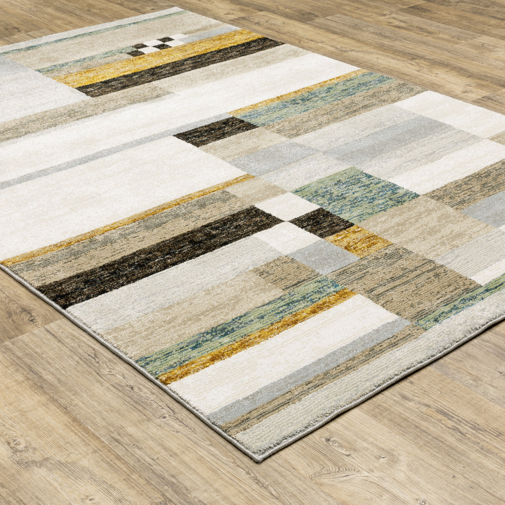 Oriental Weavers Strada STR07 Multicolor Rectangle Indoor Area Rug - Contemporary Stain Resistant Medium Pile Rug with Geometric Design-