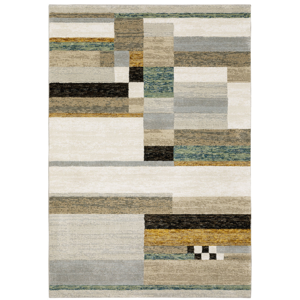 Oriental Weavers Strada STR07 Multicolor Rectangle Indoor Area Rug - Contemporary Stain Resistant Medium Pile Rug with Geometric Design-