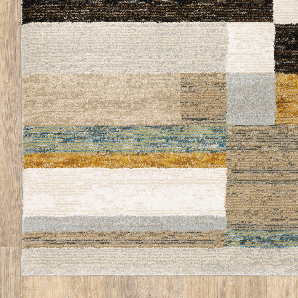 Oriental Weavers Strada STR07 Multicolor Rectangle Indoor Runner - Contemporary Stain Resistant Medium Pile Rug with Geometric Design-