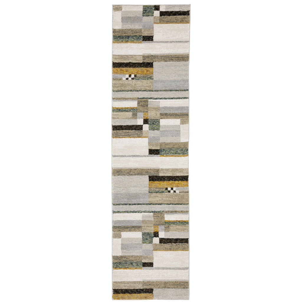 Oriental Weavers Strada STR07 Multicolor Rectangle Indoor Runner - Contemporary Stain Resistant Medium Pile Rug with Geometric Design-