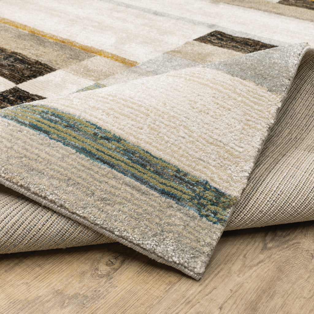 Oriental Weavers Strada STR07 Multicolor Rectangle Indoor Runner - Contemporary Stain Resistant Medium Pile Rug with Geometric Design-