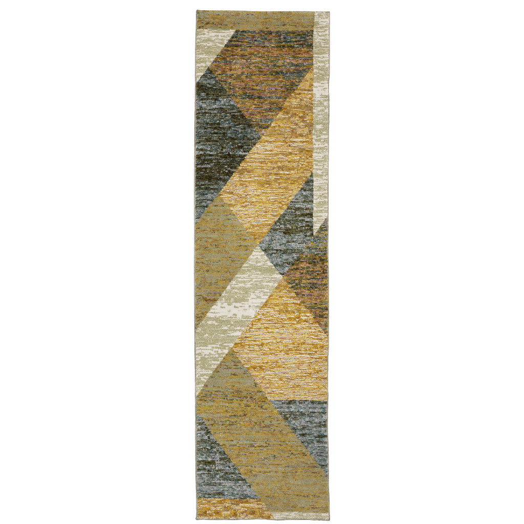 Oriental Weavers Strada STR09 Multicolor Rectangle Indoor Runner - Contemporary Stain Resistant Medium Pile Rug with Geometric Design-