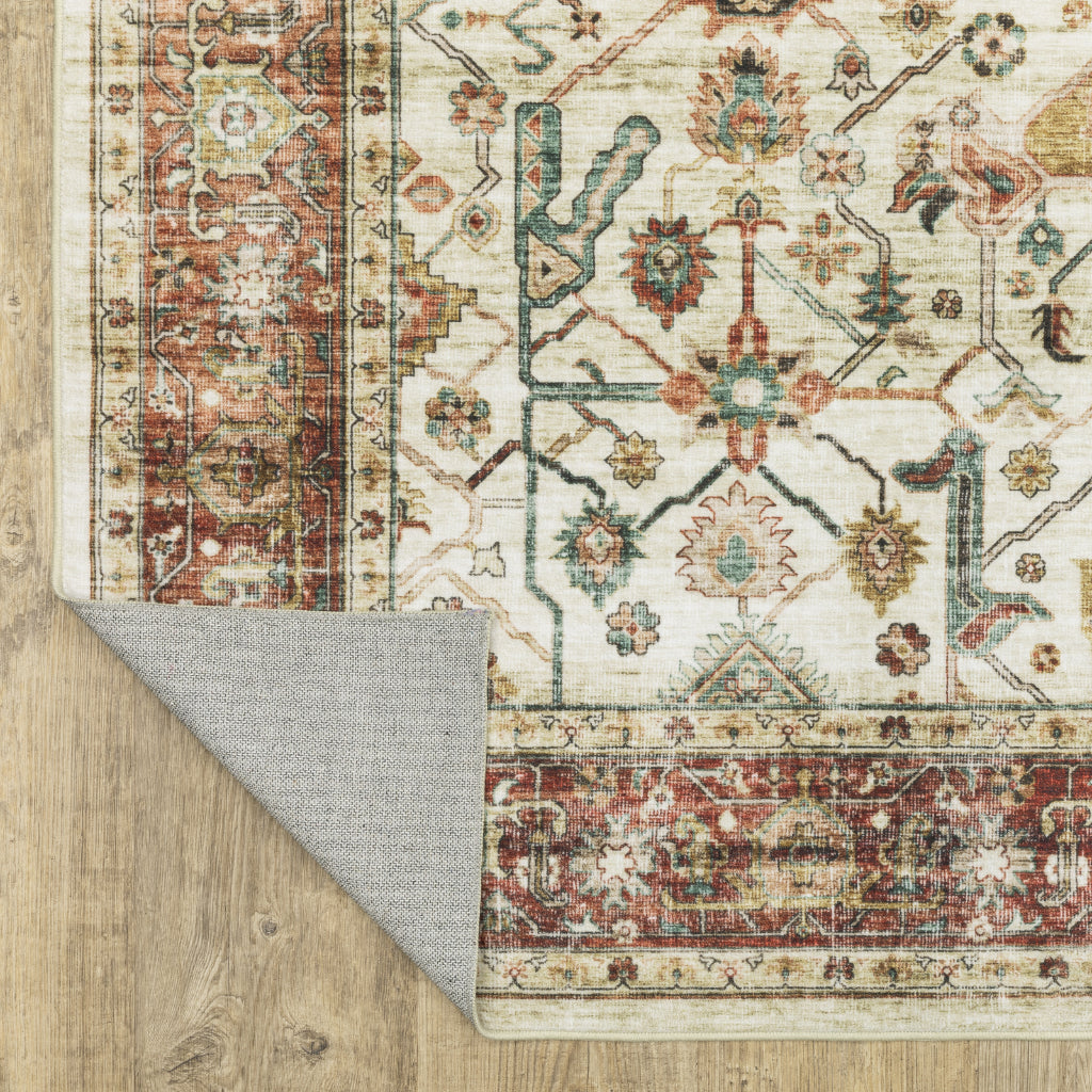 Oriental Weavers Sumter SUM05 Multicolor Rectangle Indoor Area Rug - Easy Care & Stain Resistant Low Pile Rug with Oriental Design-