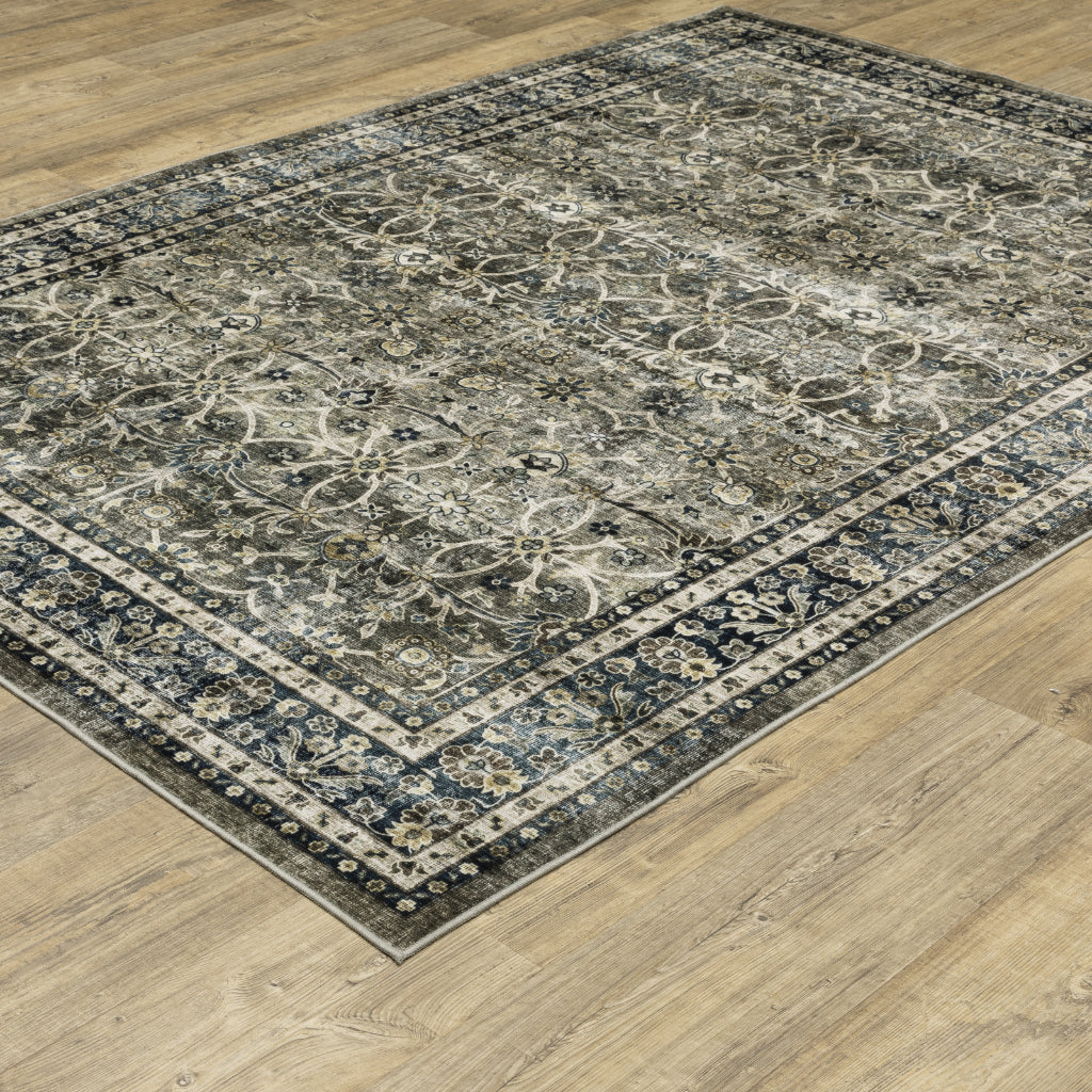 Oriental Weavers Sumter SUM06 Charcoal Multicolor Rectangle Indoor Area Rug - Easy Care & Stain Resistant Low Pile Rug with Oriental Design-