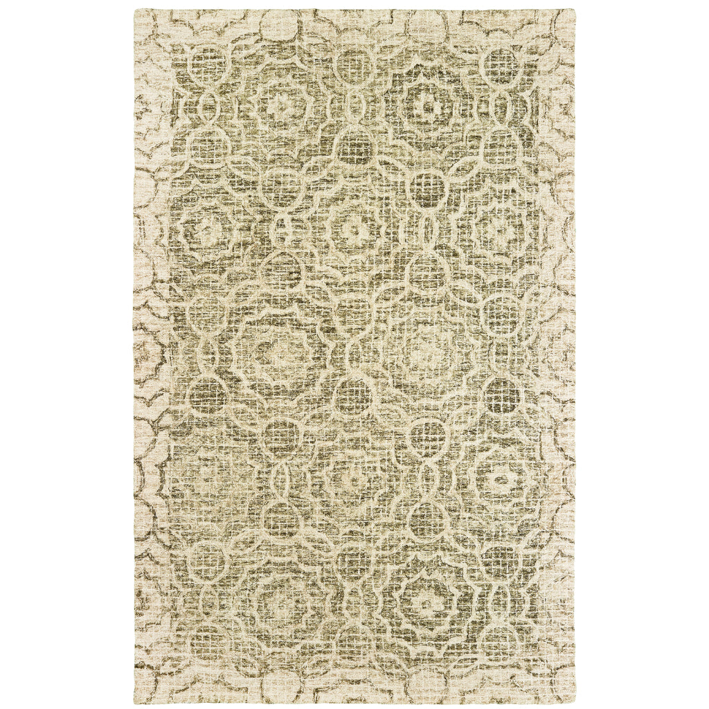 Oriental Weavers Tallavera 55606 Green Rectangle Indoor Area Rug - Cozy & Durable Hand Tufted Rug Made of 100% Wool-