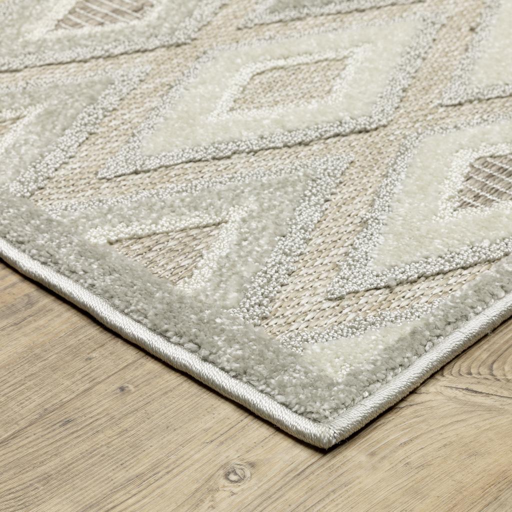 Oriental Weavers Tangier TAN02 Beige Rectangle Indoor Area Rug Diamond Pattern-