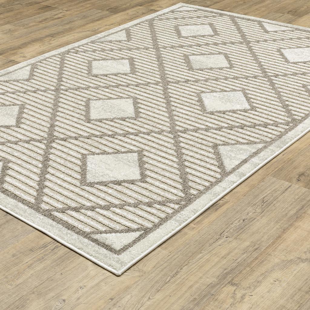 Oriental Weavers Tangier TAN05 Beige Rectangle Indoor Area Rug Geometric Pattern-