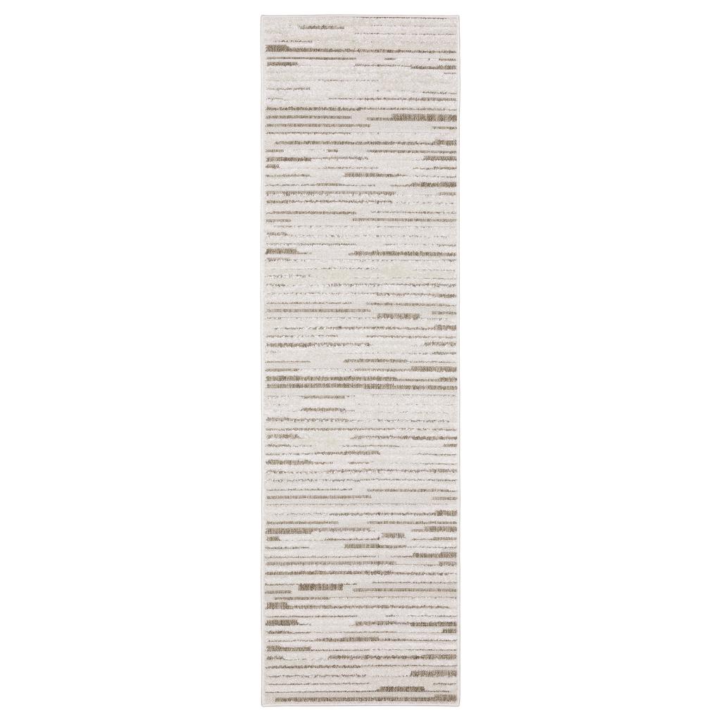 Oriental Weavers Tangier TAN07 Ivory Rectangle Indoor Runner Striped Pattern-