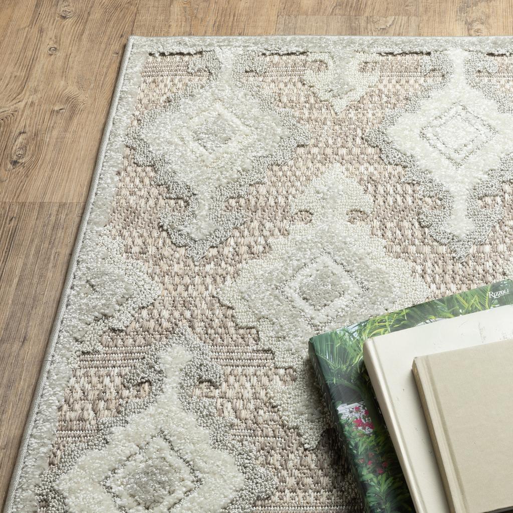 Oriental Weavers Tangier TAN08 Beige Rectangle Indoor Runner Oriental Pattern-
